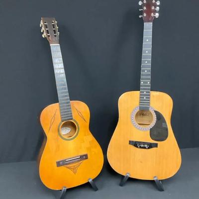 Acoustic No String Guitar Lot, Burswood, Silvertone Classic Guitar