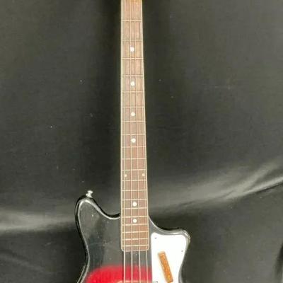 Tobacco Red & Black Four String Electric Bass Guitar 