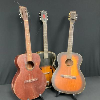 Six String Acoustic guitar Lot Of Harmony,silvertone & True Tone
