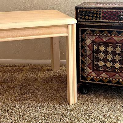 Wooden Table and Chest 