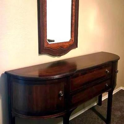 "Hekman" Sideboard Buffet And Mirror