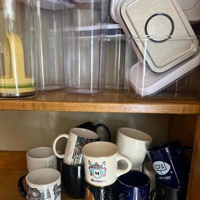 “OXO” Containers, & Various Mugs