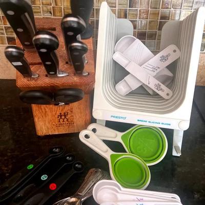 “J.A.Henckels” Knife Block, Measuring Cups, & More 