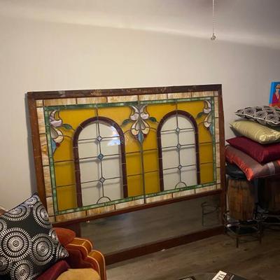Sale Photo Thumbnail #45: Vintage Stained Glass Front of Brooklyn NY Ice Cream Parlour.....Amazing!