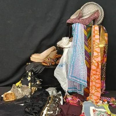 Vintage Shoes Size 6.5  Scarves- Belts- Jewelry