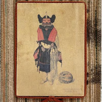 Vintage Art Reproduction: Heu-Mish Katchina (Red Mud Katsina) by J.J. Mora, 1904