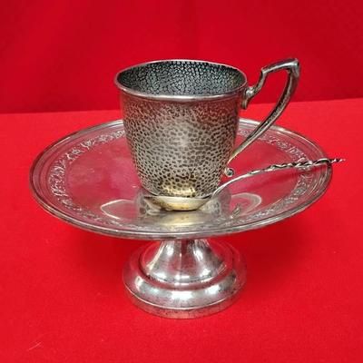 Vintage Sterling Silver Cup, Spoon & Pedestal Dish (272g)  