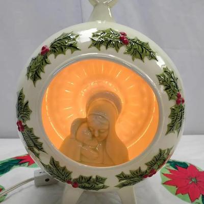Vintage Ceramic Christmas Diorama Lamp