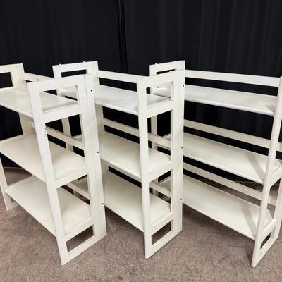 3 - White Folding Wooden Shelf Unit – Made in Chile #2