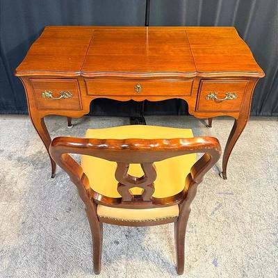 Vintage John Widdicomb French Provincial Vanity Desk with Matching Chair