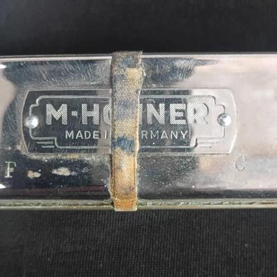 Vintage M. Hohner “Chord” Harmonica Pair with Original Blue Velvet Case – Made in Germany