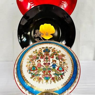 Collection of Vintage Decorative Bowls & Dishes – Couroc, Anton Studio, Arta Austria & Israeli Stamp