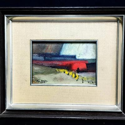 Kwan Okada (Japanese, 1919–1992) – Abstract Landscape, 1964 – Original Oil on Canvas