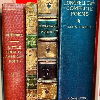 Antique Poetry Book Collection – 1812–1915 Editions by Tennyson, Longfellow, Gregory & Rittenhouse
