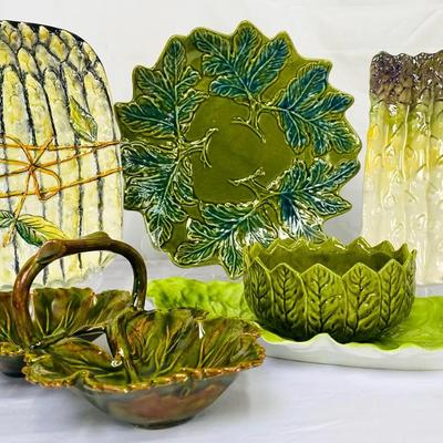 MCM Leaf & Asparagus Dishes 