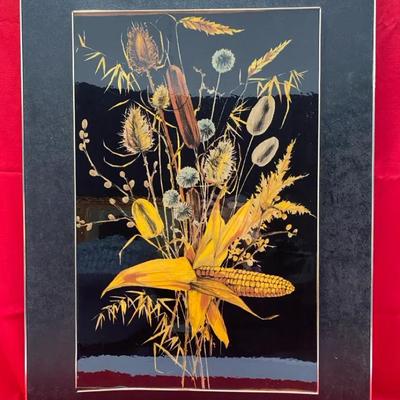 Lacquered Artwork Depicting Seasonal Florals