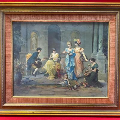 Watteau Court Scene Framed Print 