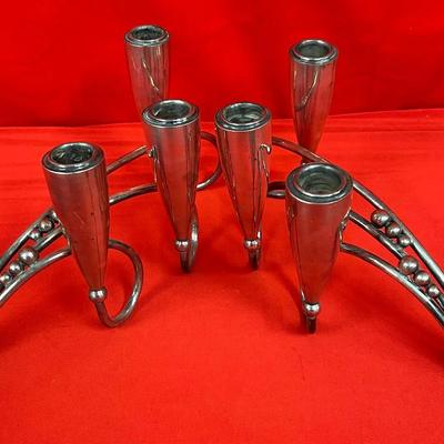 Pair of Mid-Century Mexican Sterling Silver 3-Light Candelabra – Hecho en Mexico D.F. Marked .925
