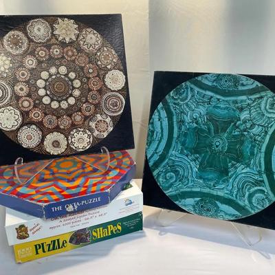 5 Vintage Puzzles – Optical, Mineral, and Abstract Designs