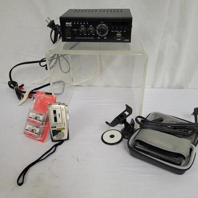 Garmin GPS, Pyle Stereo Amplifier, & Olympus Voice Recorder