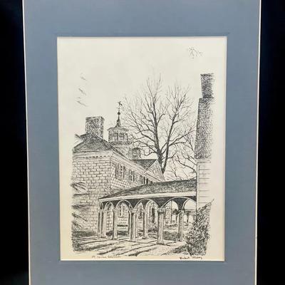 Matted Print Of “Mt. Vernon Colonnade” Signed Bulent Atalay 