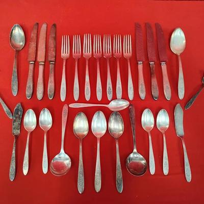 29-pc Set Oneida "Bird Of Paradise" Art Deco Silverplate Flatware 