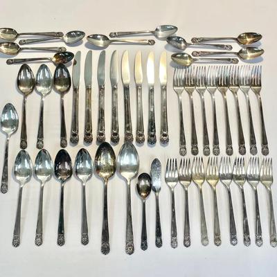 46-pc Set “Eternally Yours” Flatware by Rogers Bros