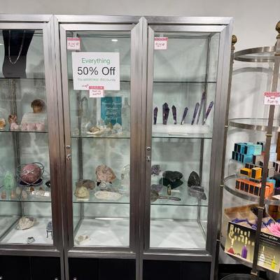 Glass display cabinets