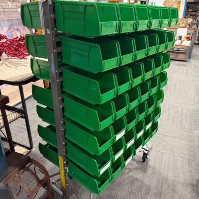 rolling cart with 84 removable bins
