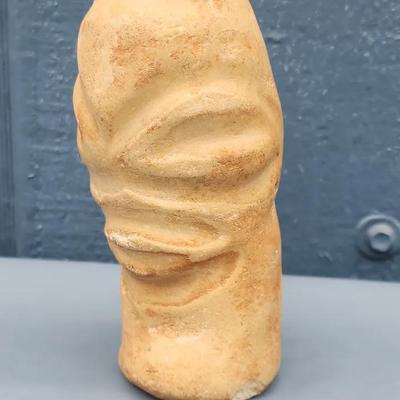 Mid-Century Modern-Style Hand-Carved Stone Sculpture
