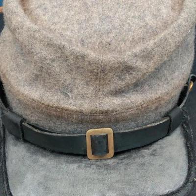 Civil War Confederate Kepi Reproduction – Gray Wool with CSA Brass Button

