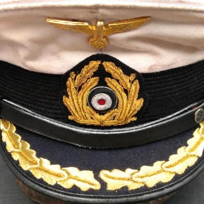 Vintage German Naval Officer-Style Visor Cap Replica
