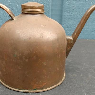 Antique Copper Oil Can / Watering Can with Curved Spout
