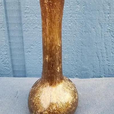 Civil War–Era Hand-Blown Amber Glass Vase with Provenance Note
