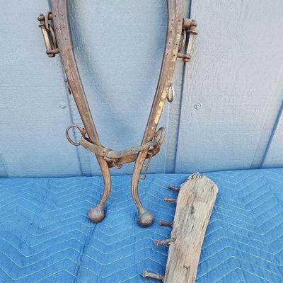 Metal Plow Harness & Piece Of An Old Wagon 