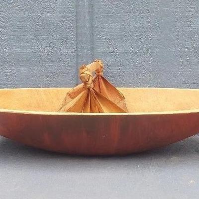 Handcrafted Wooden Basket with Ceremonial Sage – Rustic Display Set

