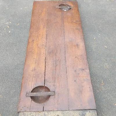 Antique Wooden Sailing Ship Hatch Cover – 1800s Maritime Artifact
