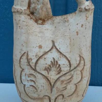 “Embossed Ceramic Vessel – Yuan Dynasty Style Urinal / Ewer”
