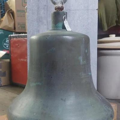 Antique Brass/Bronze Train Bell – Heavy Cast with Aged Patina