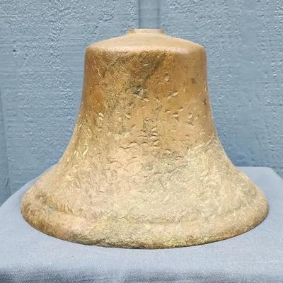 Antique Bronze Bell – Aged Patina, Heavy Casting, Clapper Missing

