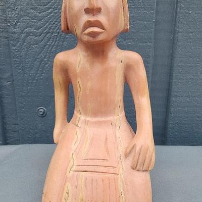 Hand-Carved Clay Figure – “Aztec Mayan Man” Style Figurine
