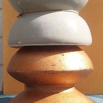 Pair of Antique Spittoons – Ceramic and Metal, c.1890 Lodge Provenance
