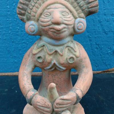 South American Clay Figure – “Sun God” Style Artifact, Peru
