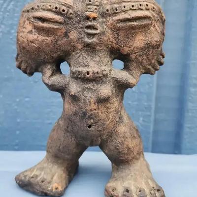 Handcrafted Clay Fertility Figure – Primitive Tribal-Style Sculpture
