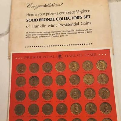 Solid Bronze Franklin Mint Presidential Coins Collector's Set 2