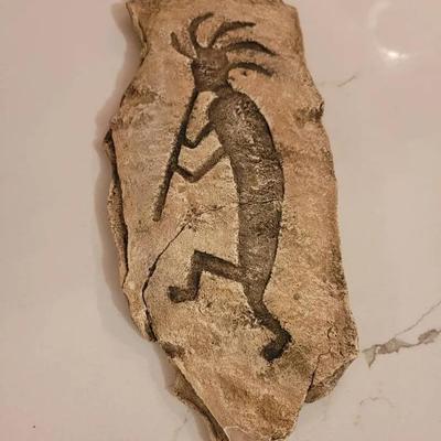 Signed Faux Rock Petroglyph Of Koko Pelli -1993
