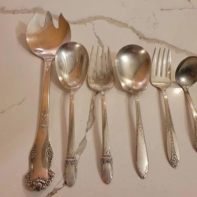 Silver Plate Serving Spoons And Forks