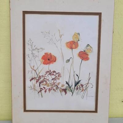Poppies And Butterflies Print By Mads Stage
