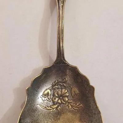 Antique Oxford Silver Plate Garland Patrern Serving Spoon - 1910