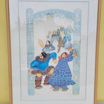 Signed Barbara Lavallee Russia Alaska Reunion 1990s Art Print Dancing